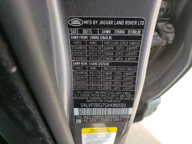 Zdjęcie 10 z aukcji – 2016 LAND ROVER RANGE ROVE z VIN SALVP2BG7GH086550