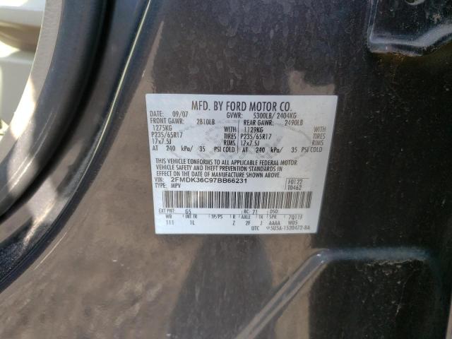 Photo 10 from auction – 2007 FORD EDGE SE with VIN 2FMDK36C97BB66231