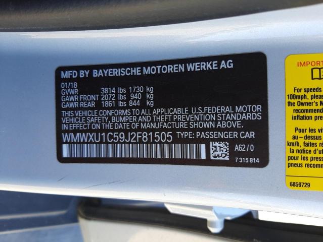 Photo 10 from auction – 2018 MINI COOPER with VIN WMWXU1C59J2F81505