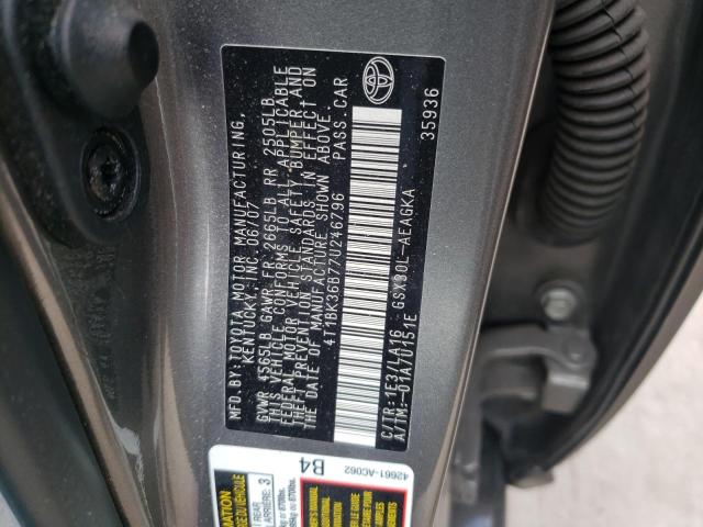 Photo 10 from auction – 2007 TOYOTA AVALON XL with VIN 4T1BK36B77U246796