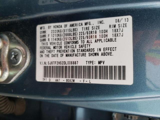 Photo 10 from auction – 2013 HONDA CROSSTOUR with VIN 5J6TF2H52DL006887