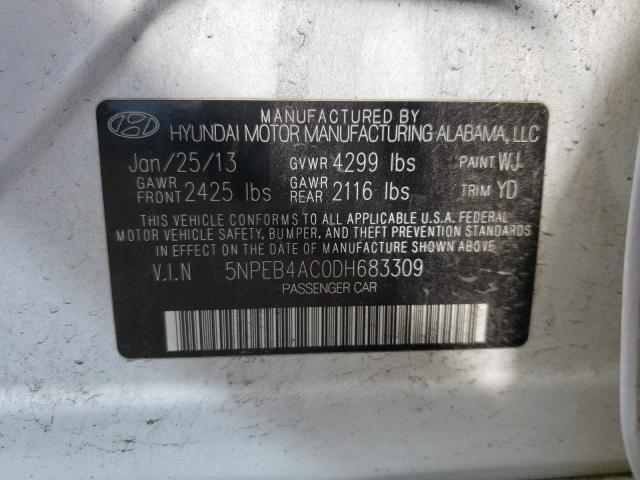 Photo 10 from auction – 2013 HYUNDAI SONATA GLS with VIN 5NPEB4AC0DH683309