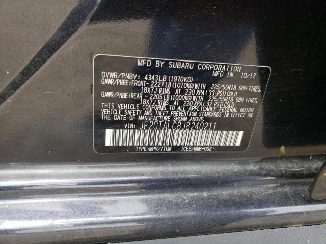 Photo 10 from auction – 2018 SUBARU CROSSTREK with VIN JF2GTALC8J8240211