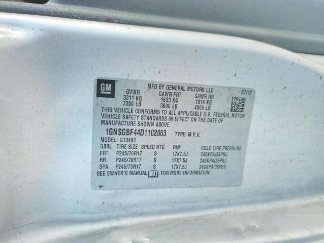 Photo 10 from auction – 2013 CHEVROLET EXPRESS G1 with VIN 1GNSGBF44D1102063