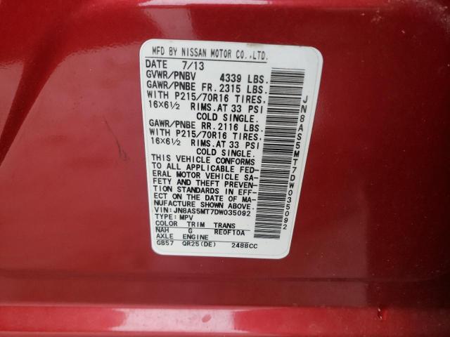 Photo 10 from auction – 2013 NISSAN ROGUE S with VIN JN8AS5MT7DW035092