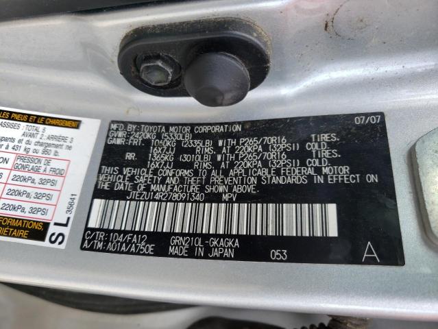 Zdjęcie 10 z aukcji – 2007 TOYOTA 4RUNNER SR z VIN JTEZU14R278091340