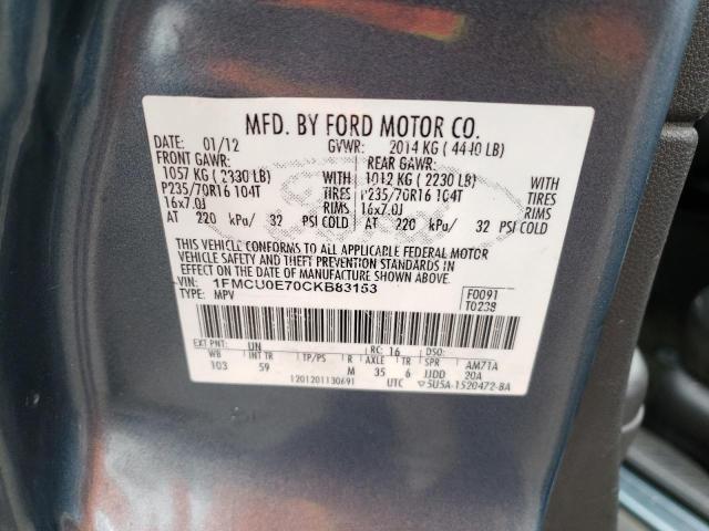 Photo 10 from auction – 2012 FORD ESCAPE LIM with VIN 1FMCU0E70CKB83153