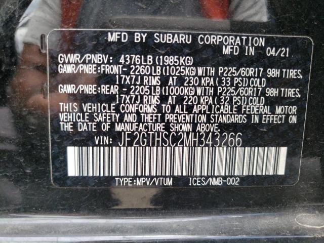 Photo 10 from auction – 2021 SUBARU CROSSTREK with VIN JF2GTHSC2MH343266