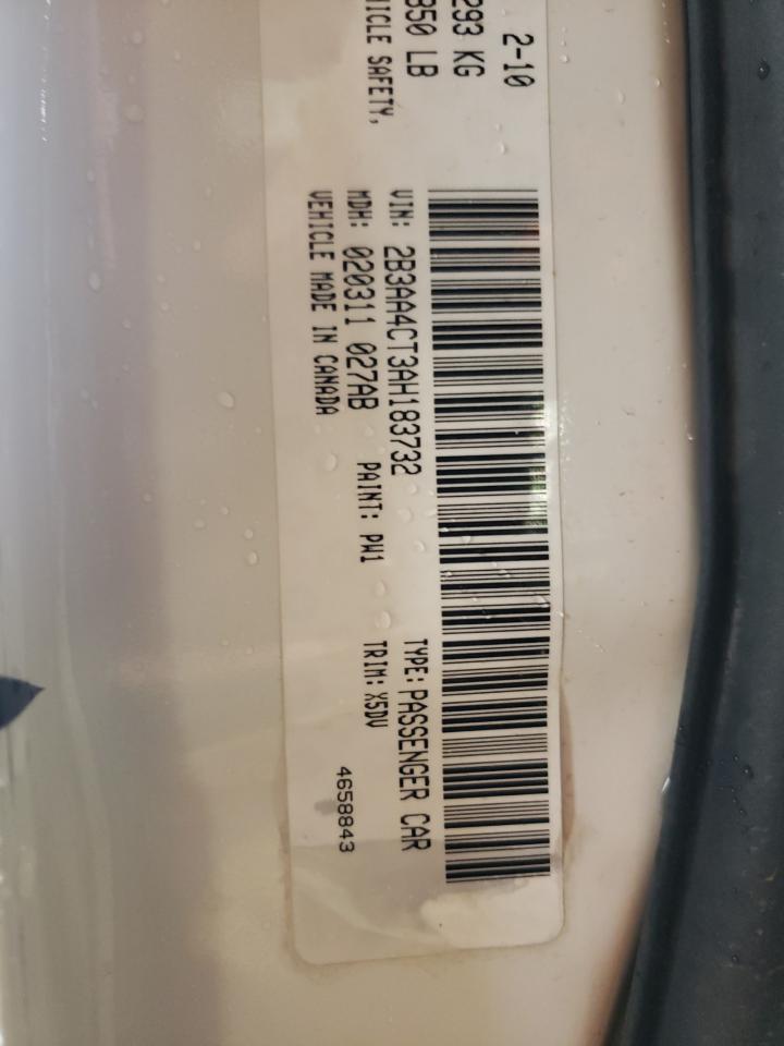 Photo 10 from auction – 2010 DODGE CHARGER with VIN 2B3AA4CT3AH183732