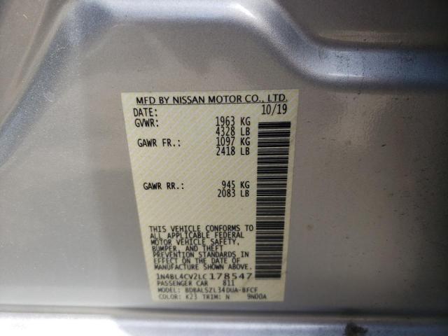Photo 10 from auction – 2020 NISSAN ALTIMA SR with VIN 1N4BL4CV2LC178547