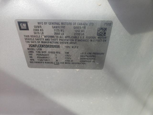 Photo 10 from auction – 2013 CHEVROLET EQUINOX LS with VIN 2GNFLCEK5D6202656