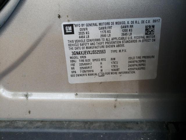 Photo 10 from auction – 2018 CHEVROLET EQUINOX LT with VIN 3GNAXJEVXJS525563
