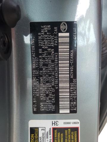 Photo 1 from auction – 2008 TOYOTA CAMRY CE with VIN 4T1BE46K58U768843