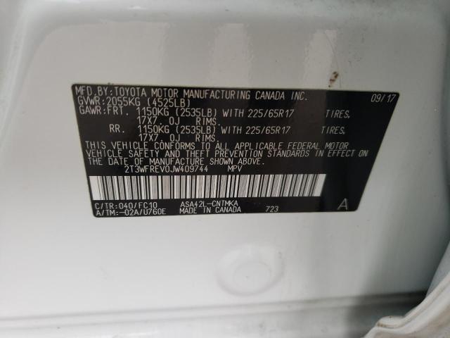 Photo 10 from auction – 2018 TOYOTA RAV4 ADVEN with VIN 2T3WFREV0JW409744