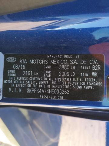Photo 10 from auction – 2017 KIA FORTE LX with VIN 3KPFK4A74HE035263