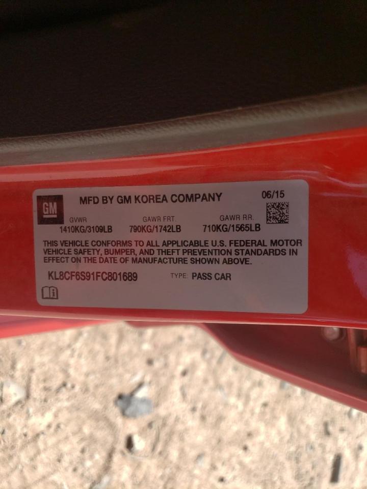 Photo 10 from auction – 2015 CHEVROLET SPARK 2LT with VIN KL8CF6S91FC801689