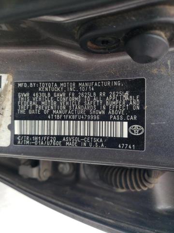 Photo 10 from auction – 2015 TOYOTA CAMRY LE with VIN 4T1BF1FK8FU479996