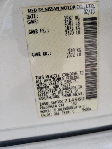 Photo 10 from auction – 2013 NISSAN ALTIMA 3.5 with VIN 1N4BL3AP5DC214960