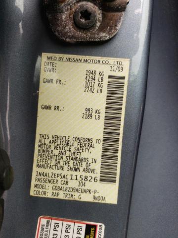 Photo 10 from auction – 2010 NISSAN ALTIMA S with VIN 1N4AL2EP5AC115826