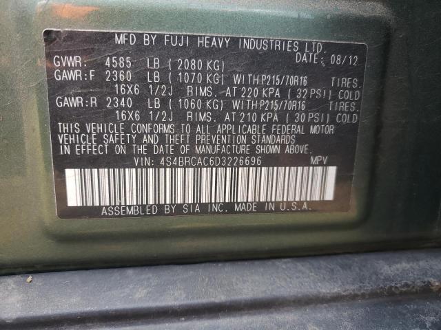 Photo 10 from auction – 2013 SUBARU OUTBACK 2. with VIN 4S4BRCAC6D3226696