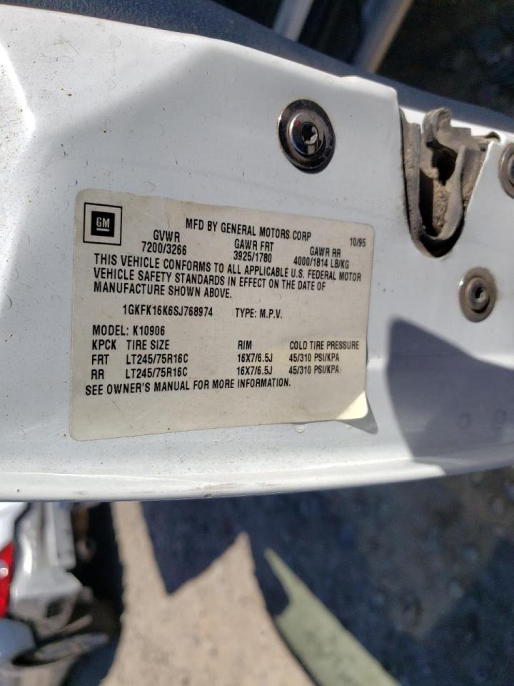 Photo 10 from auction – 1995 GMC SUBURBAN K with VIN 1GKFK16K6SJ768974