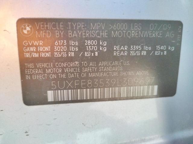 BMW X5 XDRIVE4 2009 with VIN 5UXFE83539L309697 - Photo from auction