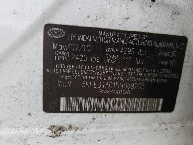 Photo 1 from auction – 2011 HYUNDAI SONATA GLS with VIN 5NPEB4AC1BH069205