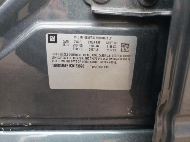 Photo 10 from auction – 2012 CADILLAC CTS PERFOR with VIN 1G6DM5E31C0153998