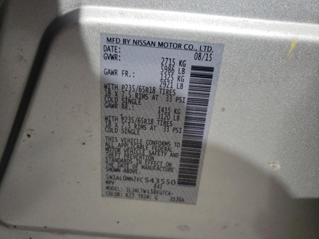 Photo 10 from auction – 2015 INFINITI QX60 with VIN 5N1AL0MN2FC543550