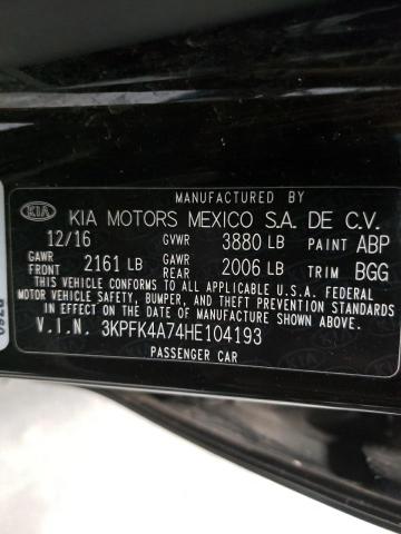 Photo 10 from auction – 2017 KIA FORTE LX with VIN 3KPFK4A74HE104193