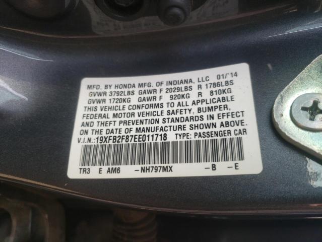 Photo 10 from auction – 2014 HONDA CIVIC EX with VIN 19XFB2F87EE011718