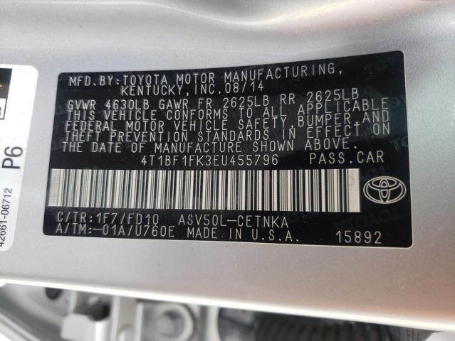 Photo 10 from auction – 2014 TOYOTA CAMRY L with VIN 4T1BF1FK3EU455796