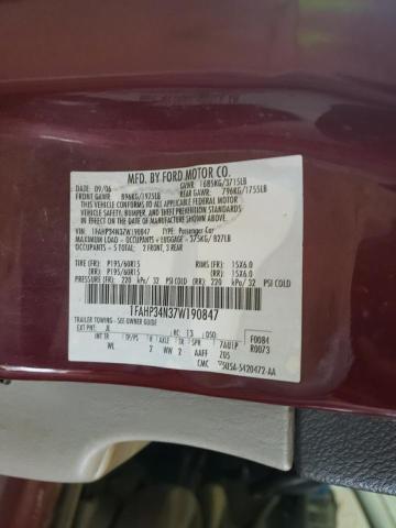 Photo 10 from auction – 2007 FORD FOCUS ZX4 with VIN 1FAHP34N37W190847