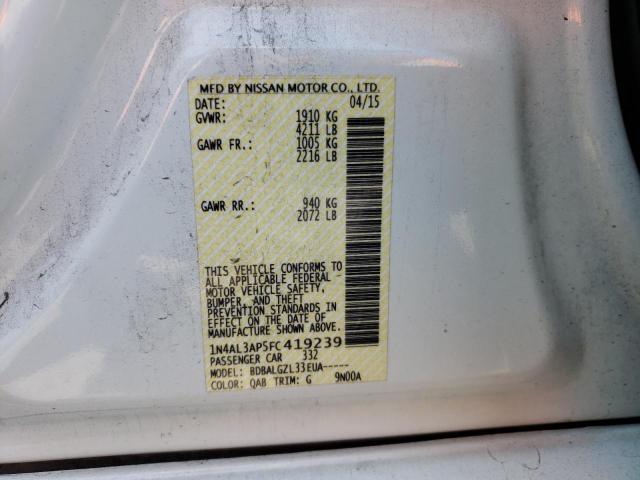 Photo 10 from auction – 2015 NISSAN ALTIMA 2.5 with VIN 1N4AL3AP5FC419239