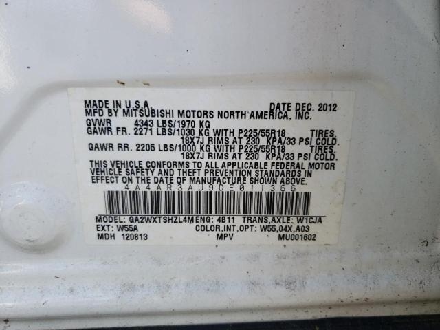 Photo 10 from auction – 2013 MITSUBISHI OUTLANDER with VIN 4A4AR3AU9DE011366