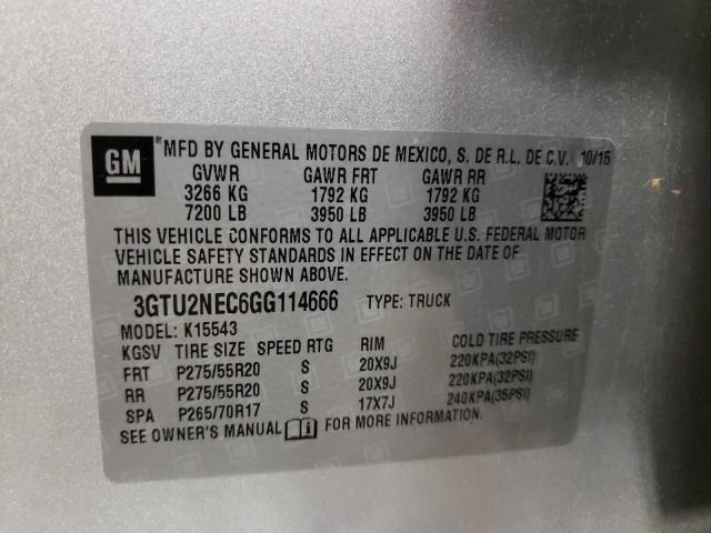 Photo 10 from auction – 2016 GMC SIERRA K15 with VIN 3GTU2NEC6GG114666