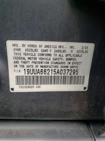 Photo 10 from auction – 2005 ACURA TL with VIN 19UUA66215A037295