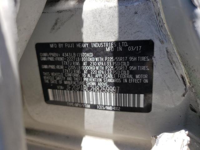 Photo 10 from auction – 2017 SUBARU CROSSTREK with VIN JF2GPABC2H8259997