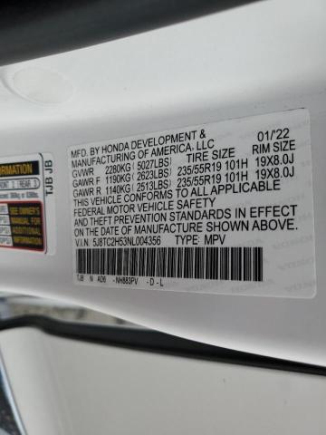 Photo 10 from auction – 2022 ACURA RDX TECHNO with VIN 5J8TC2H53NL004356