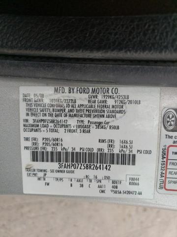 Photo 10 from auction – 2008 FORD FUSION with VIN 3FAHP07Z58R264142
