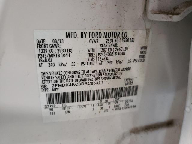 Photo 10 from auction – 2013 FORD EDGE LIMIT with VIN 2FMDK4KC3DBC85321