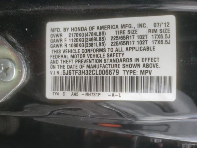 Photo 10 from auction – 2012 HONDA CROSSTOUR with VIN 5J6TF3H32CL006679