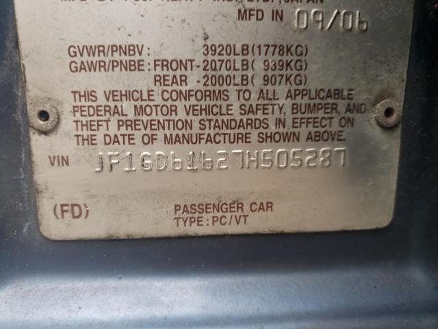 Photo 10 from auction – 2007 SUBARU IMPREZA 2. with VIN JF1GD61627H505287
