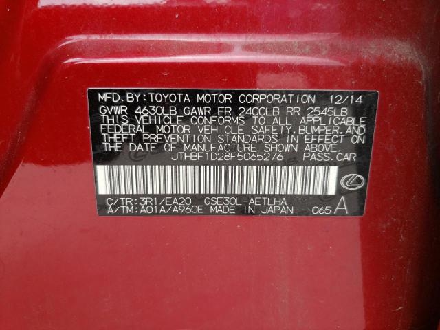 Photo 10 from auction – 2015 LEXUS IS 250 with VIN JTHBF1D28F5065276