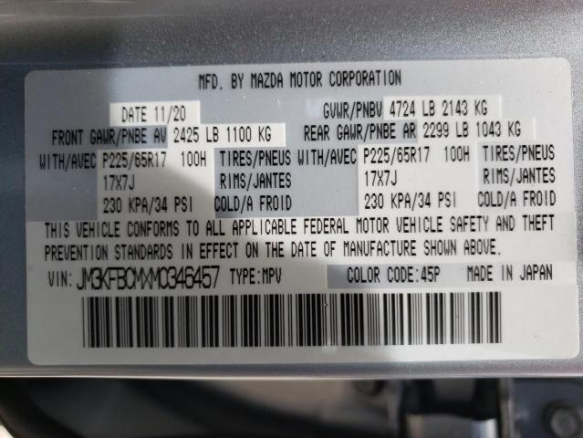 Photo 10 from auction – 2021 MAZDA CX-5 TOURI with VIN JM3KFBCMXM0346457