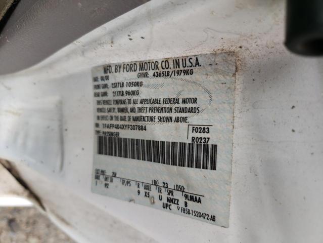 Photo 10 from auction – 2000 FORD MUSTANG with VIN 1FAFP404XYF307884