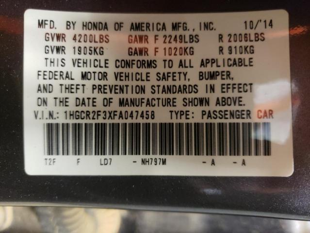 Photo 10 from auction – 2015 HONDA ACCORD LX with VIN 1HGCR2F3XFA047458