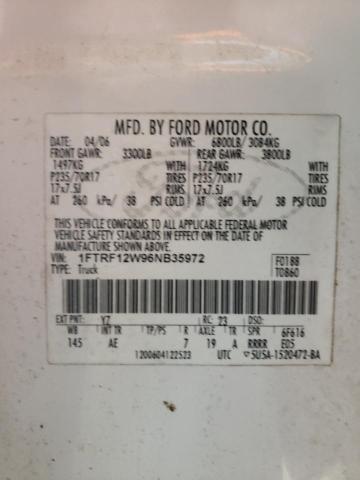 Photo 10 from auction – 2006 FORD F150 with VIN 1FTRF12W96NB35972