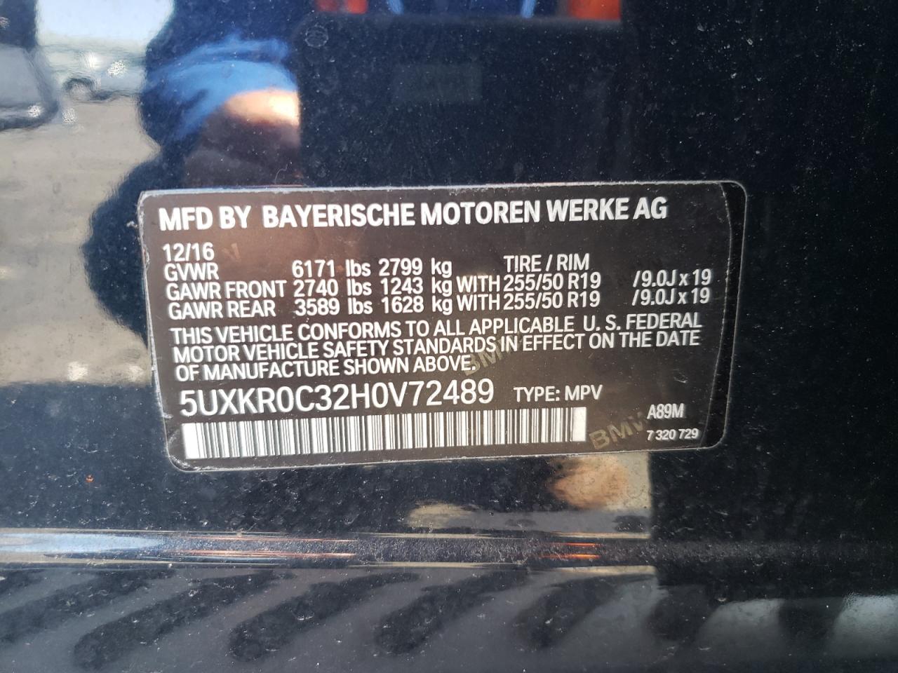 Photo 10 from auction – 2017 BMW X5 XDRIVE3 with VIN 5UXKR0C32H0V72489