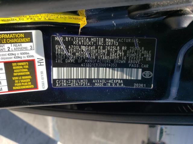 Photo 10 from auction – 2013 TOYOTA AVALON HYB with VIN 4T1BD1EB3DU014353